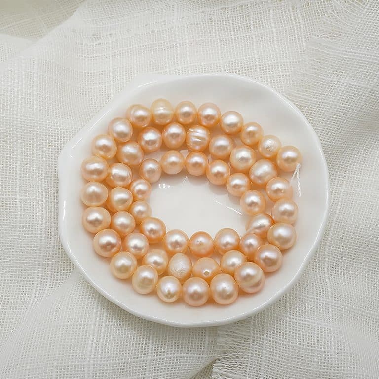 DIY珠子-粉珍珠-7~8mm（1条约50颗）