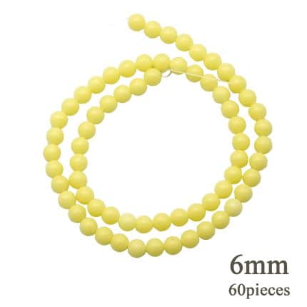 DIY珠子-夜光珠-黄色6mm（1条约60颗）