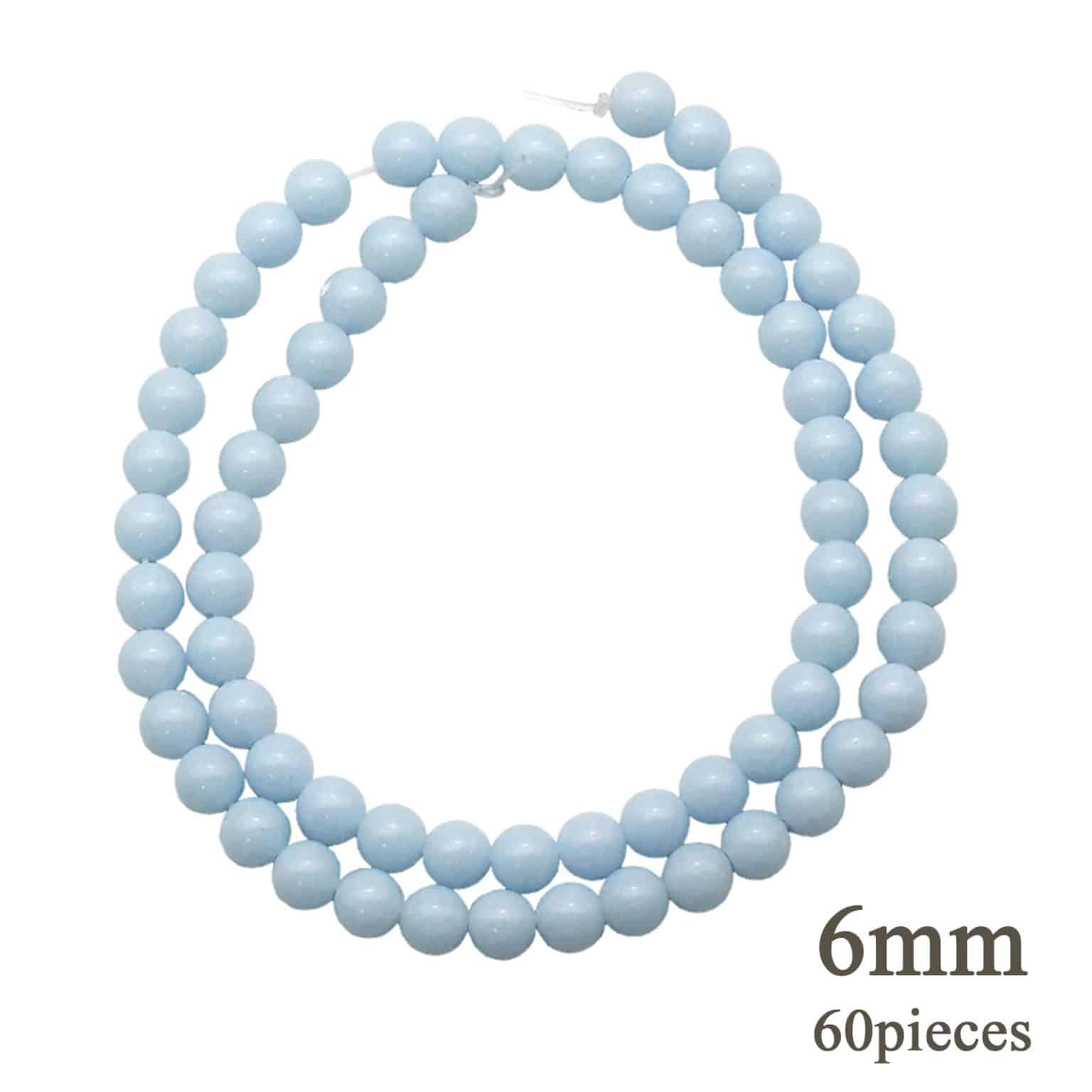 DIY珠子-夜光珠-灰蓝色6mm（1条约60颗）