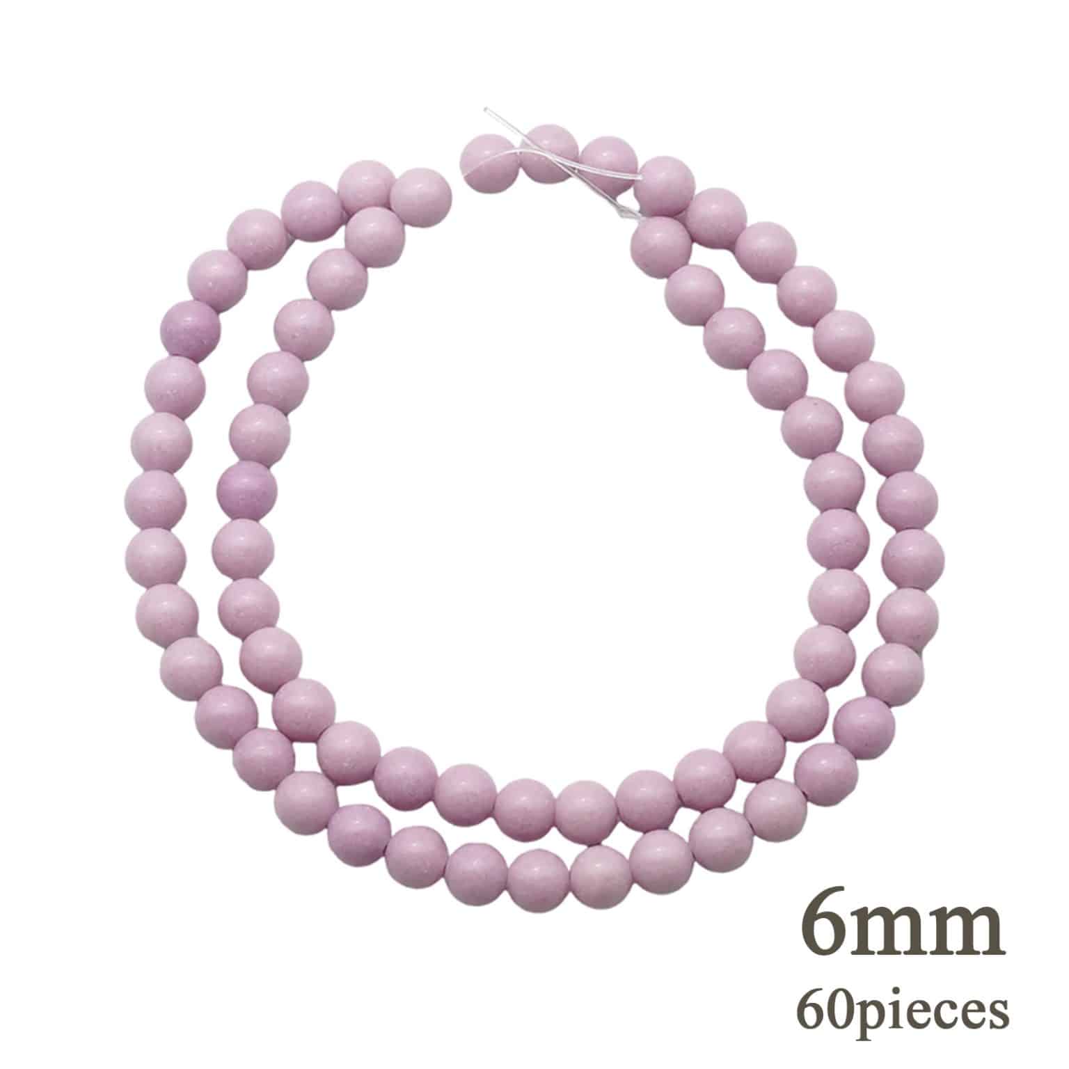DIY珠子-夜光珠-浅紫色6mm（1条约60颗）