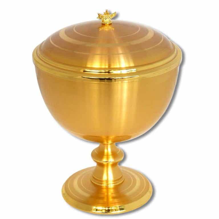 金色共祭用圣体盒 - 直径20厘米，高28厘米