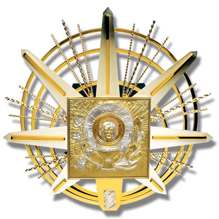 带展示窗的墙壁圣体龛 - 门30 x 30厘米，放射背景67 x 67厘米