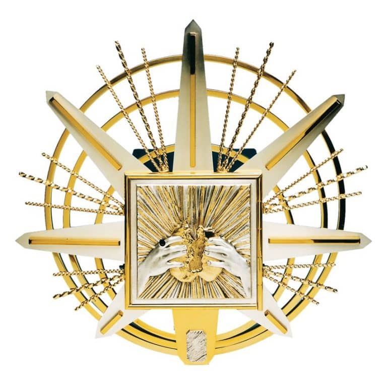 几何放射线背景墙壁圣体龛 - 门19 x 19厘米，放射背景50 x 50厘米