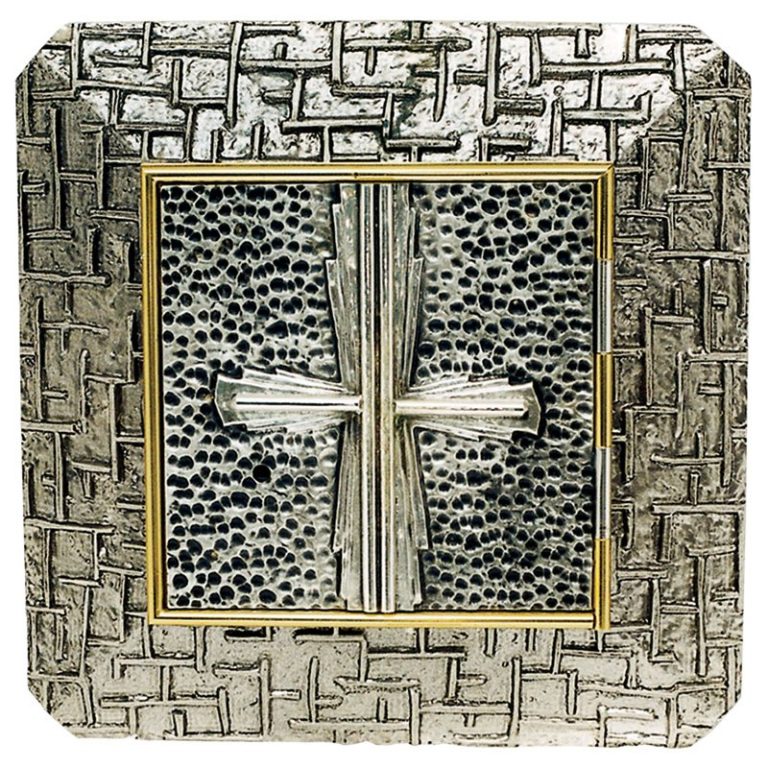 带十字架的墙壁圣体龛 - 门20 x 20厘米，放射背景35 x 35厘米