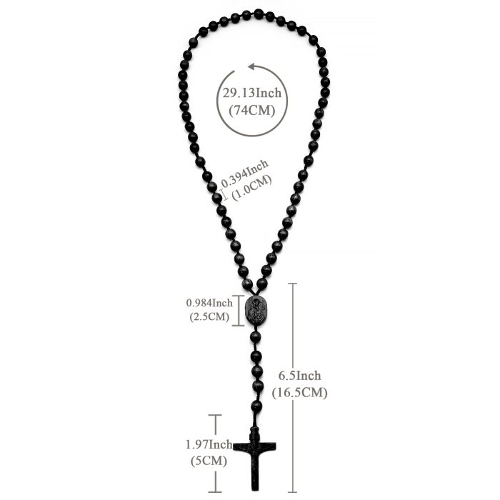 玫瑰念珠-黑檀-圣母子经典款-8/10mm珠-（送蓝包） Catholic religious art