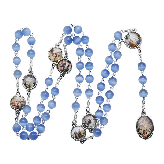 七苦念珠-蓝猫眼-九字针-念珠-8mm Catholic religious art