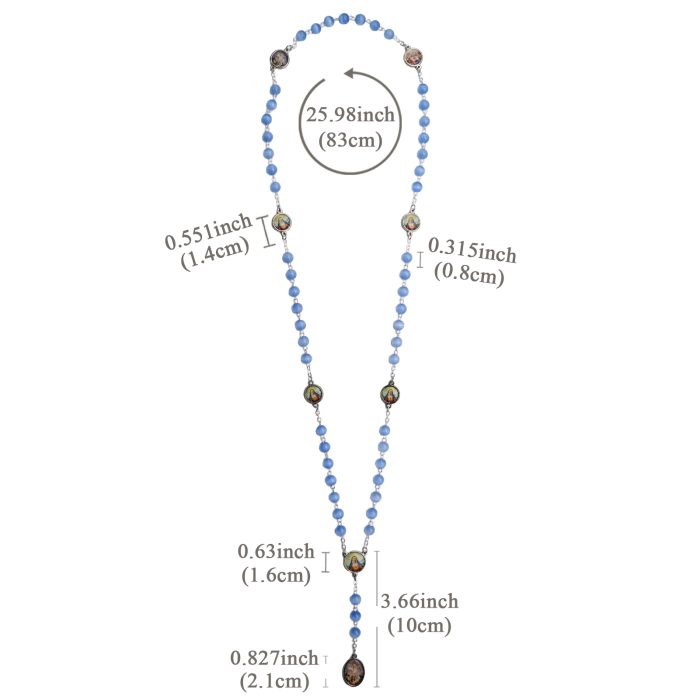 七苦念珠-蓝猫眼-九字针-念珠-8mm Catholic religious art