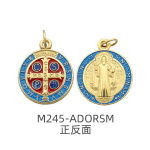 DIY小吊牌-圣本笃-锌合金-金色-2.1cm