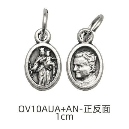 DIY小吊牌-进教之佑+鲍思高-锌合金-1cm