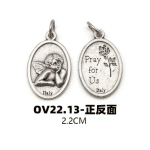 DIY小吊牌-小天使-锌合金-银色-2.2cm