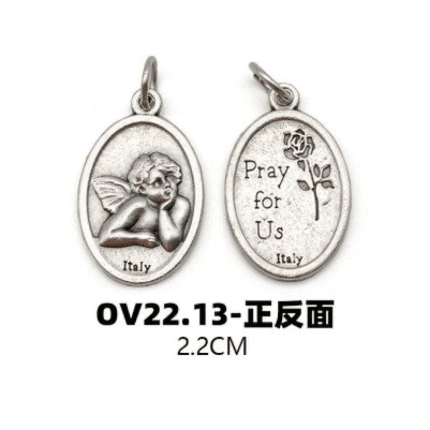 DIY小吊牌-小天使-锌合金-银色-2.2cm