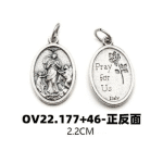 DIY小吊牌-解结圣母+玫瑰花-锌合金-2.2cm