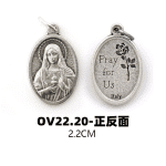 DIY小吊牌-圣母圣心-锌合金-2.2cm