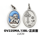 DIY小吊牌-拉斐尔小天使-锌合金-蓝色-2.2cm