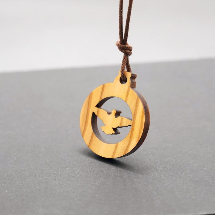 吊坠-橄榄木-圆形-镂空-圣神-3cm Catholic religious art