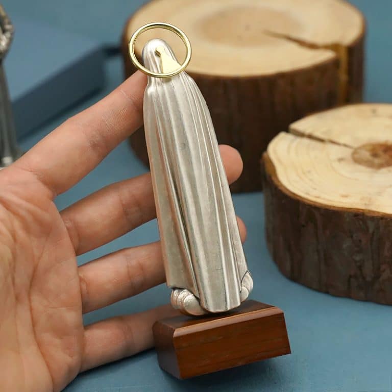 合金像-法蒂玛-胡桃木底座-13cm