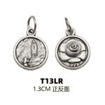 DIY小吊牌-露德玫瑰花-锌合金-银色-1.3cm