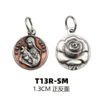 DIY小吊牌-圣丽塔-锌合金-红珐琅彩-1.3cm
