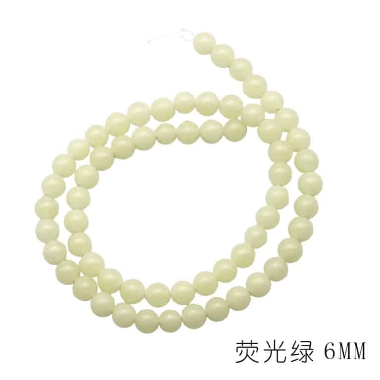 DIY珠子-夜光珠--荧光绿6mm（1条约60颗）