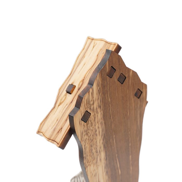 钟楼-橄榄木-带镀银合金雕像-无染原罪-17.5x8.5cm Catholic religious art