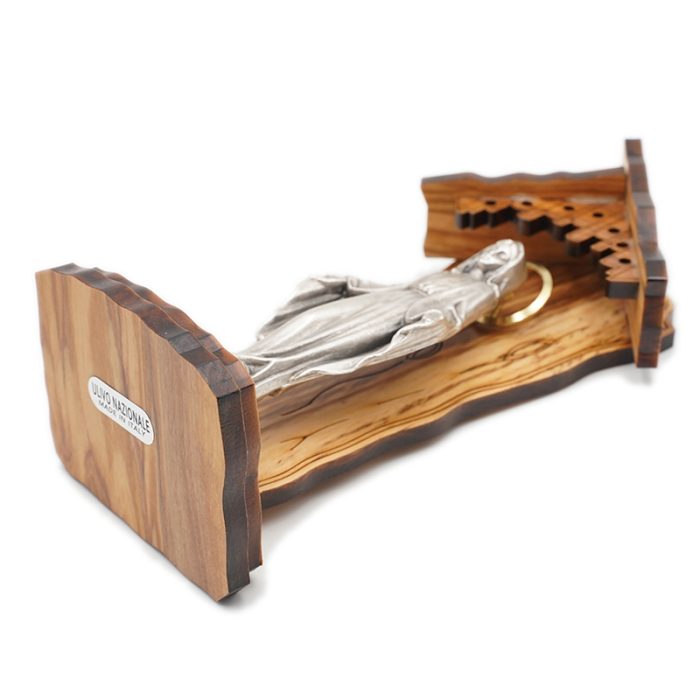 钟楼-橄榄木-带镀银合金雕像-无染原罪-17.5x8.5cm Catholic religious art