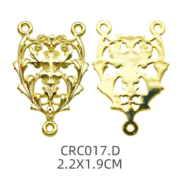 DIY三通-镂空花纹-黄铜镀14K-2.2cm Catholic religious art