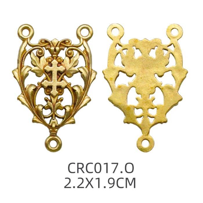 DIY三通-镂空花纹-黄铜-2.2cm Catholic religious art