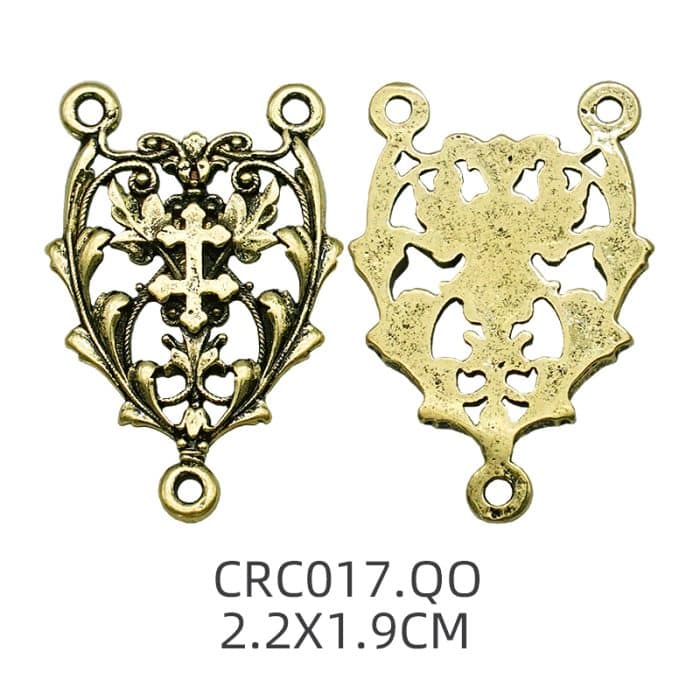 DIY三通-镂空花纹-黄铜古青铜色-2.2cm Catholic religious art