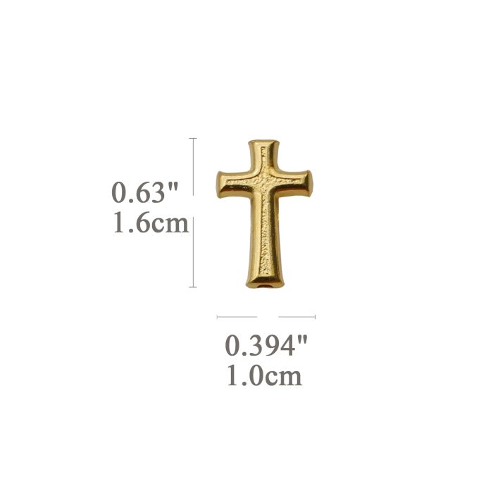 DIY双通-十字架-普通款-锌合金-金色-1.6cm Catholic religious art