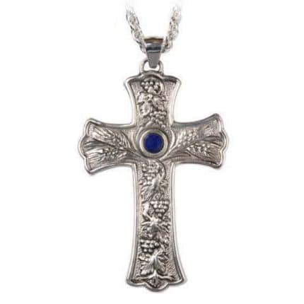 主教用-胸前十字架-葡萄麦穗-黄铜-10x6cm