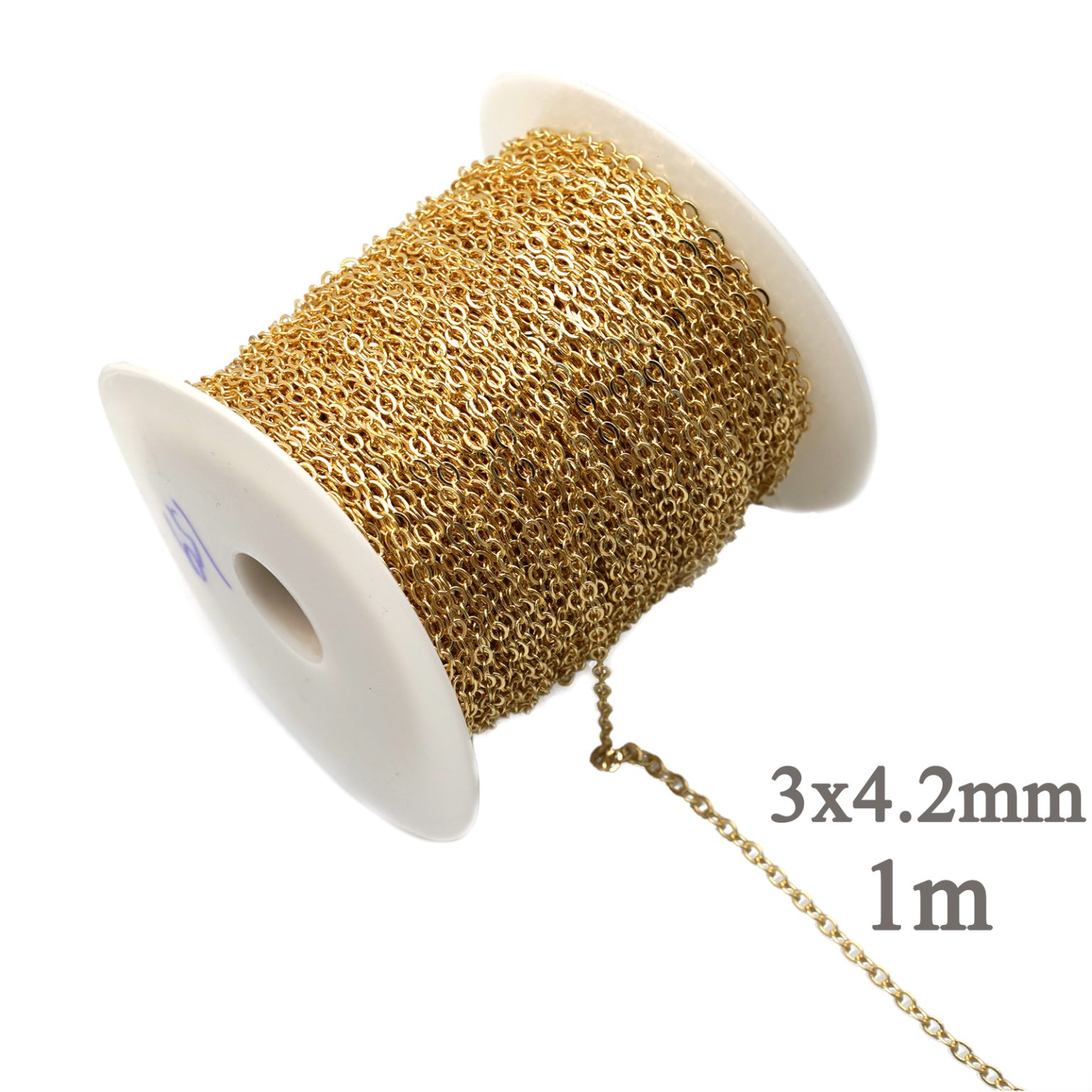 金色O字链 铜金色  3x4.2mm