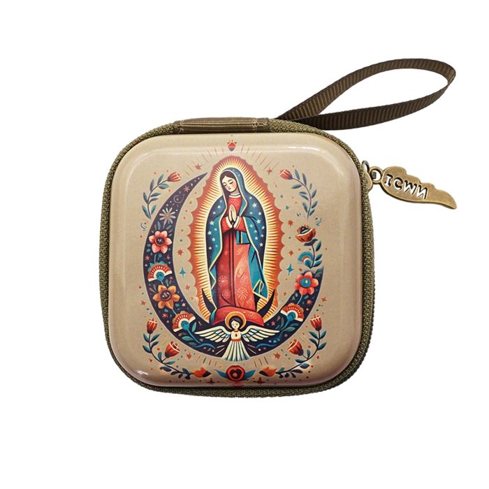 金属念珠包-瓜达卢佩 (Our Lady of Guadalupe)-拉链款-7x7cm厚度3.3cm Catholic religious art