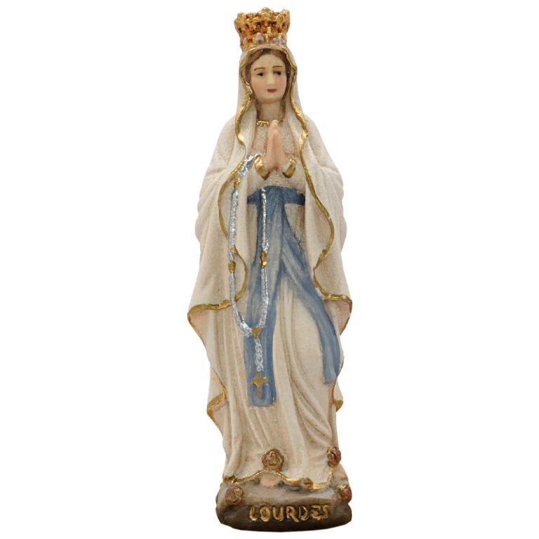【现货】阿尔卑斯木雕-加冕露德圣母（Crowned Our Lady of Lourdes）-彩色-8.5cm