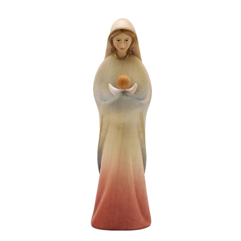 【现货】阿尔卑斯木雕-圣母抱耶稣（Our Lady of Protection）-彩色-12cm