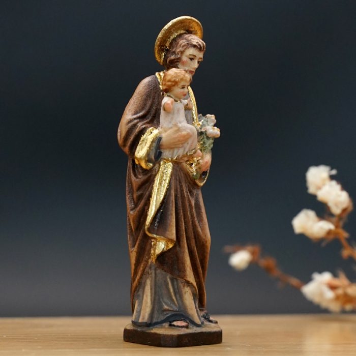 【现货】阿尔卑斯木雕--若瑟抱耶稣-彩色-8.5/21cm - 图片 3