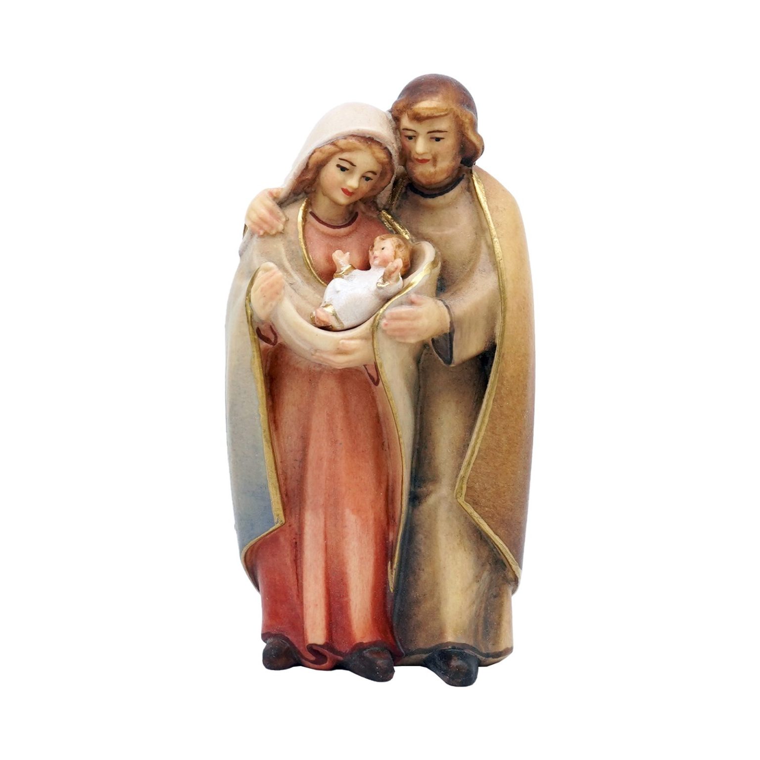 【现货】阿尔卑斯木雕-圣家组合（Holy Family）-彩色-9cm