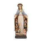 【现货】阿尔卑斯木雕-儿童护卫之母（Blessed Mother with children of the world）-彩色-21cm