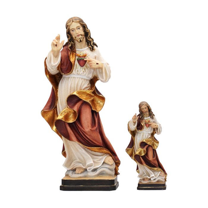 【现货】阿尔卑斯木雕-耶稣圣心（Sacred Heart of Jesus）-彩色-10/20cm