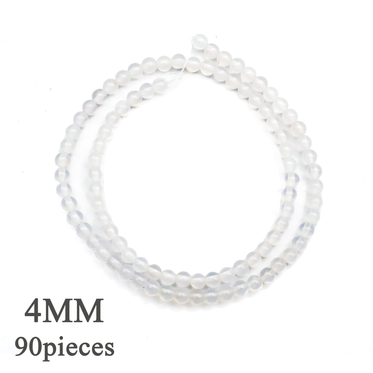 DIY珠子-白玛瑙4mm（1条约90颗）