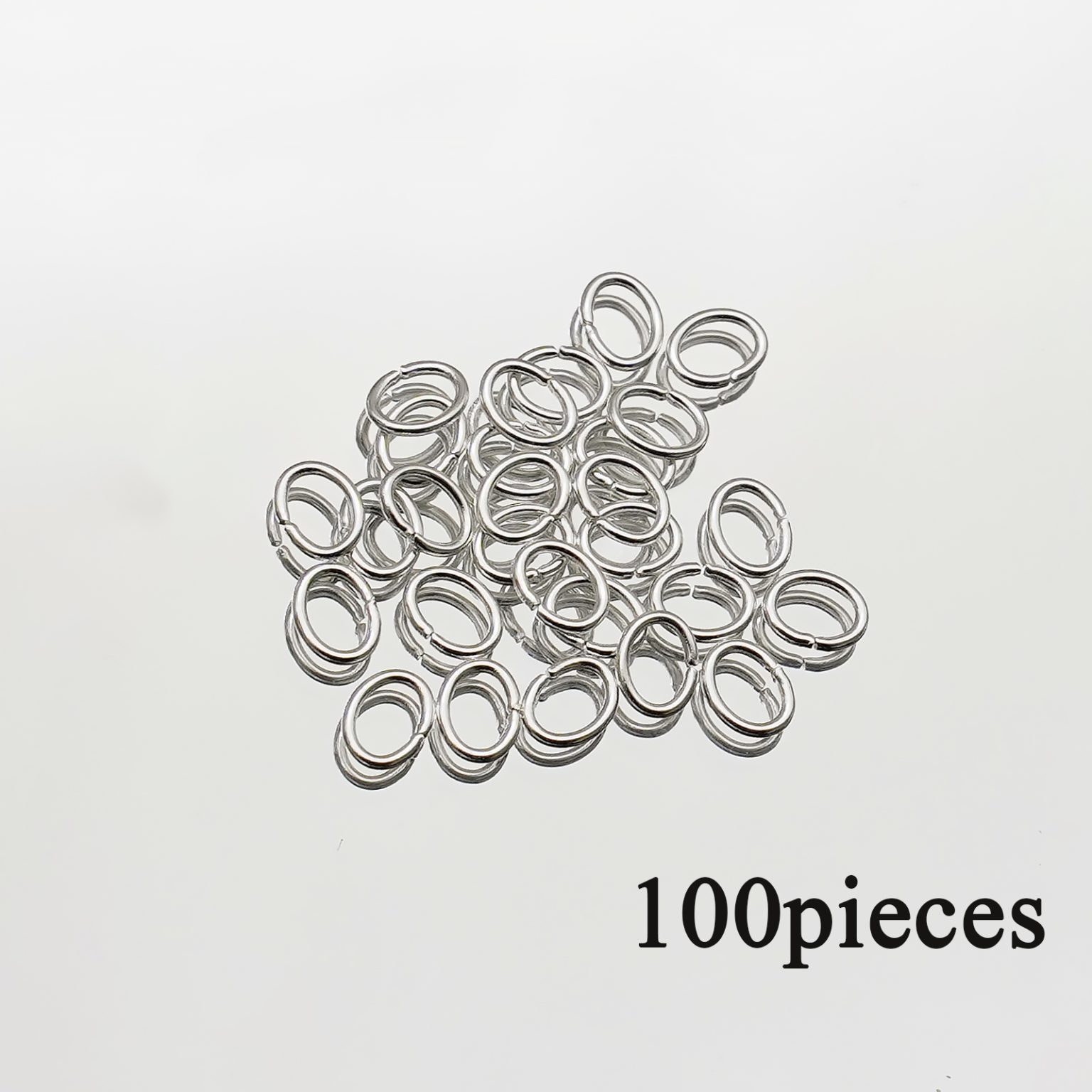 开口环-椭圆形-不锈钢-镀银-0.7x4x5mm（100个）（3.7g）