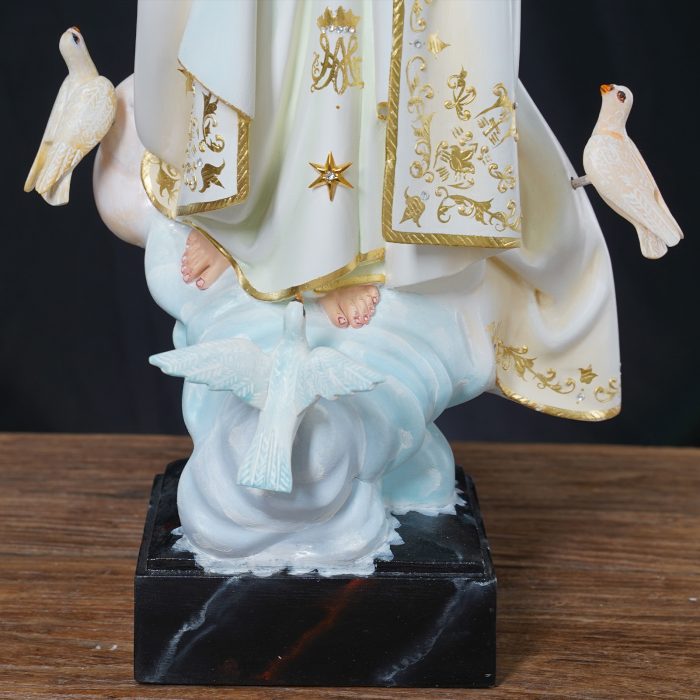 【现货】葡萄牙木雕-法蒂玛圣母-带鸽子-60厘米 Catholic religious art