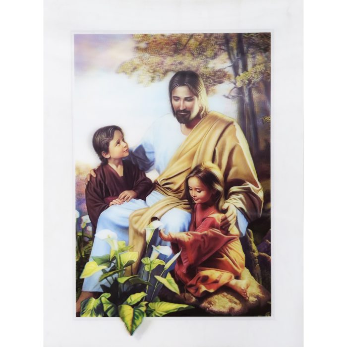 3D立体圣像画-耶稣与儿童-39.5x29.5cm Catholic religious art