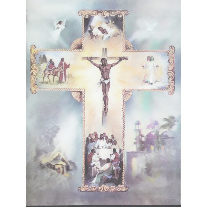 3D立体圣像画-十字架耶稣故事-39.5x29.5cm Catholic religious art