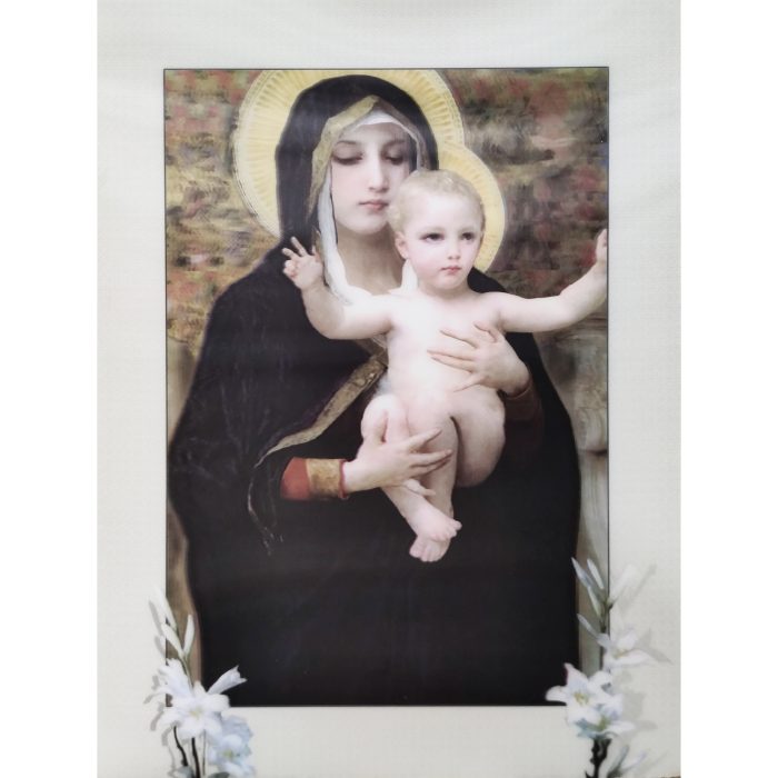 3D立体圣像画-圣母抱耶稣-39.5x29.5cm Catholic religious art