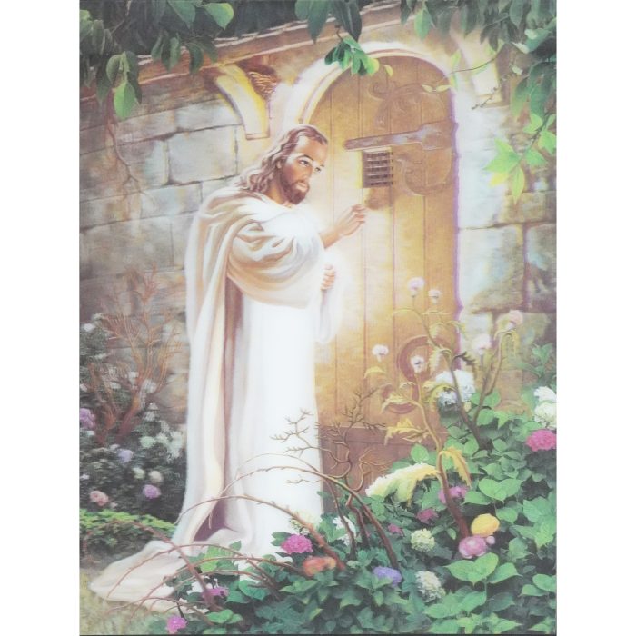 IC043D019 3D立体圣像画-耶稣敲门-39.5x29.5cm Catholic religious art