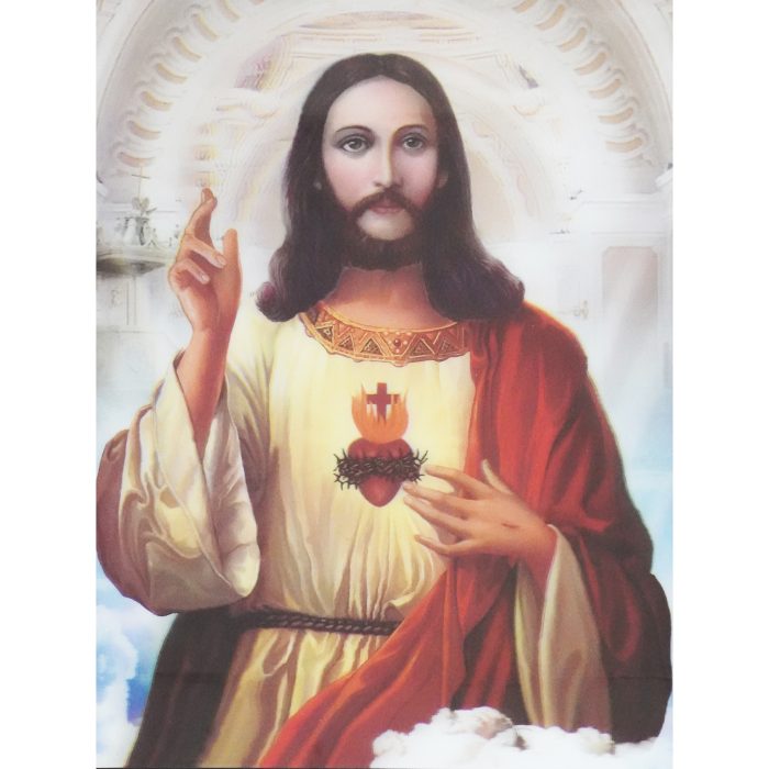 3D立体圣像画-耶稣圣心E款-39.5x29.5cm Catholic religious art