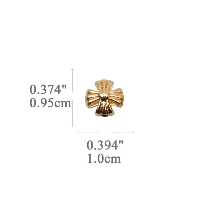 DIY双通-十字架-圆弧-黄铜镀14K-0.95cm Catholic religious art