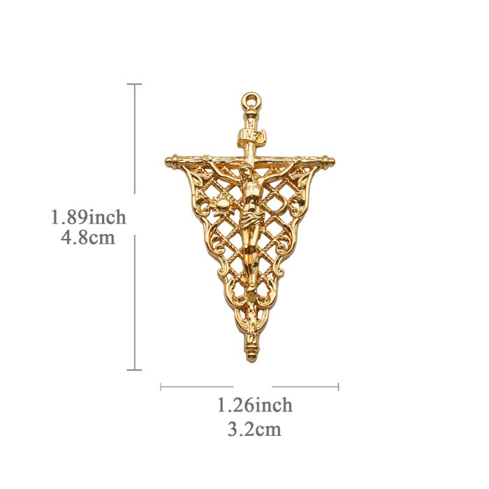 DIY十字架-复古镂空-黄铜-4.8x3.2cm Catholic religious art