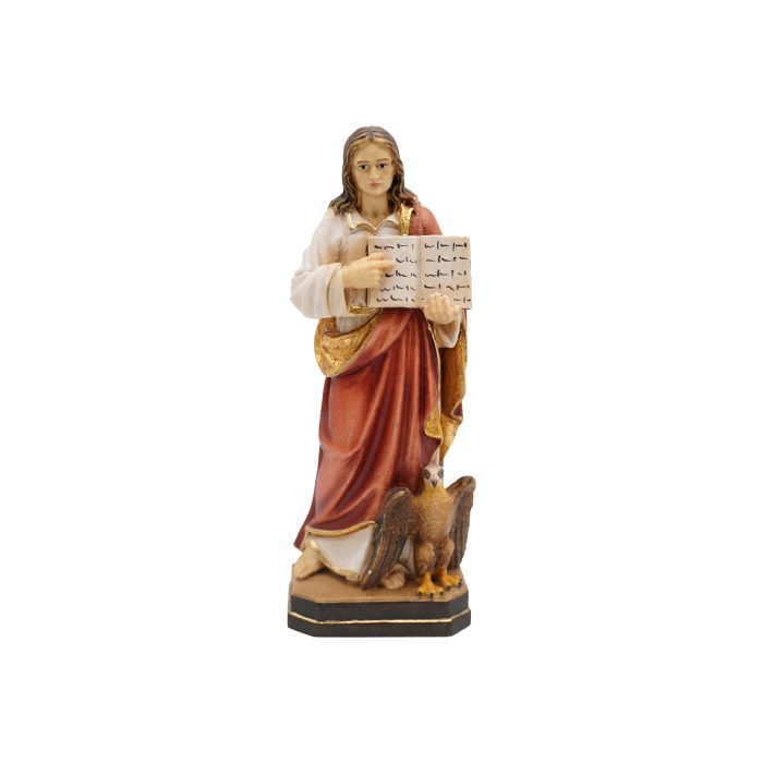 【现货】阿尔卑斯木雕-圣史若望（St John Evangelist with eagle）-彩色-12cm