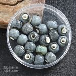 DIY珠子-陶瓷花釉圆珠-灰白色8mm